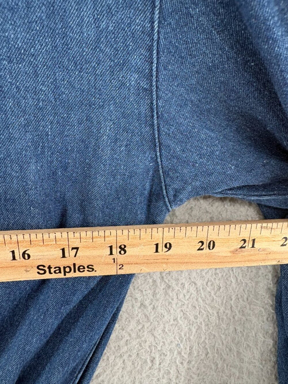 Vintage Eddie Bauer Denim Shirt Dress Small Maxi Chambray Cotton Prairie Pockets - Picture 10 of 14